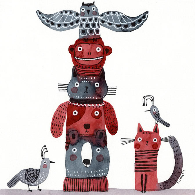 TOTEM POLE - Terry Runyan - Creatif _Dog _  Creatif ©Terry Runyan - Creatif License