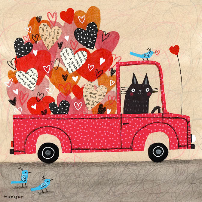 TRUCK LOAD 2 - Terry Runyan - Creatif _Cat- Heart- Sellers Pub- Skowronski and Kotch Germany- Truck- Valentine _  Creatif