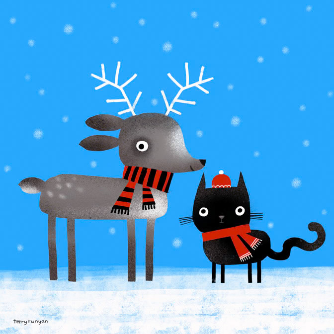 CHRISTMAS CAT n DEER _Cat- christmas- reindeer _  Creatif