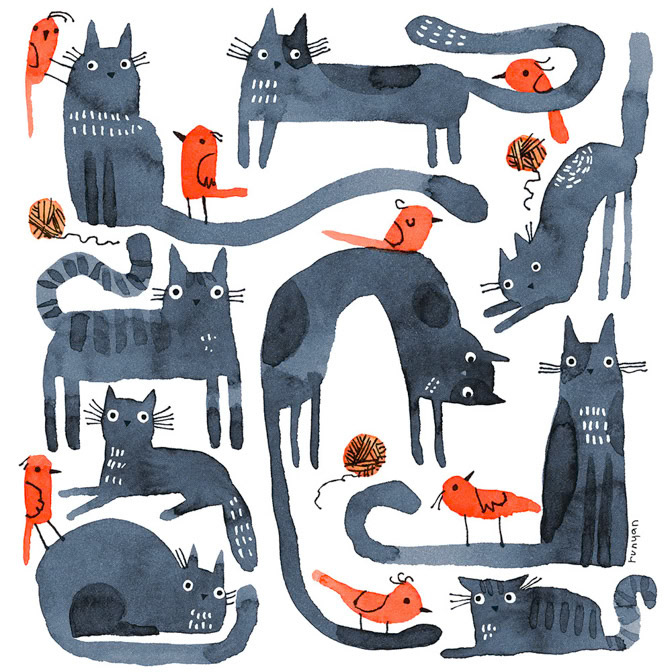 SUNDAY CATS 2 - Terry Runyan - Creatif _Cat _  Creatif