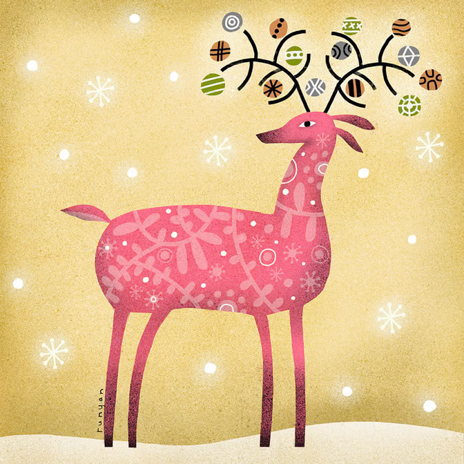 PINK DEER - Terry Runyan - Creatif _christmas _  Creatif