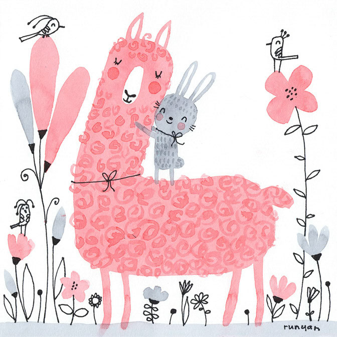 LLAMA HUG - Terry Runyan - Creatif _Animals- Llama _  Creatif ©Terry Runyan - Creatif License