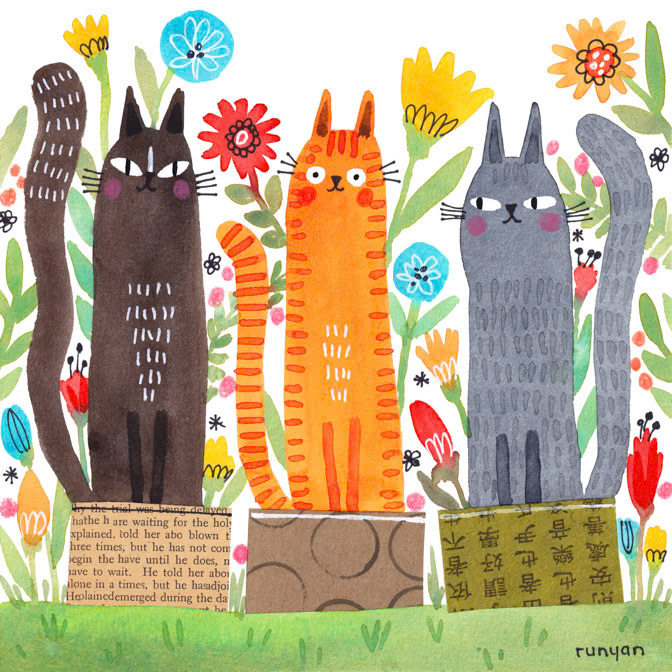 POTTED PLANT GARDEN 15x15 clean _Andrews Mcmeel 2025 cal- Cats _  Creatif