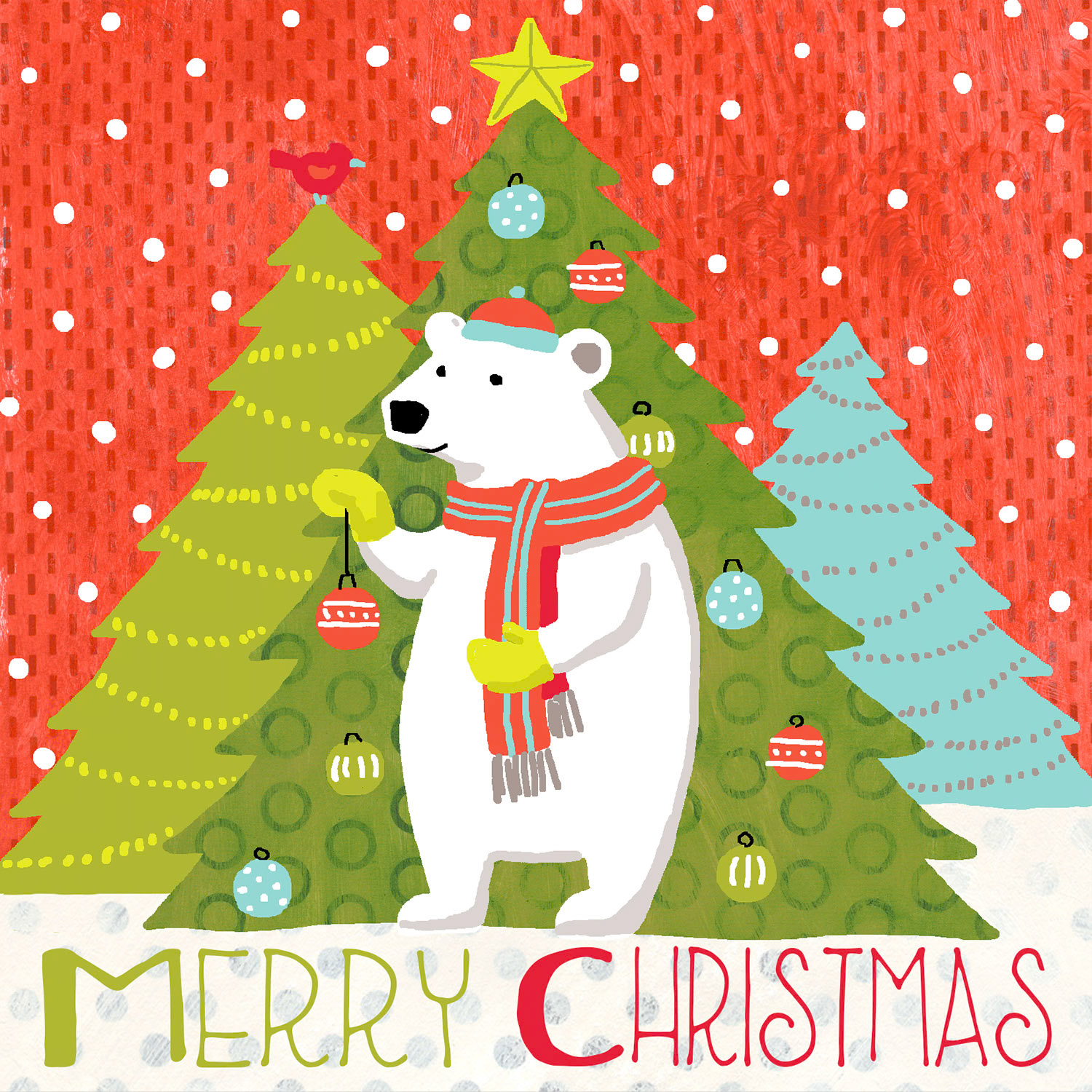 SH_Cmas Lighthearted Animals_polar bear with trees 2_Creatif ©Steve Haskamp - Creatif License
