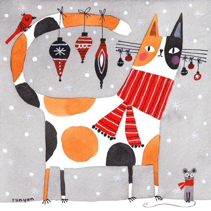 ORNAMENTAL CAT 10x10 _christmas _  Creatif