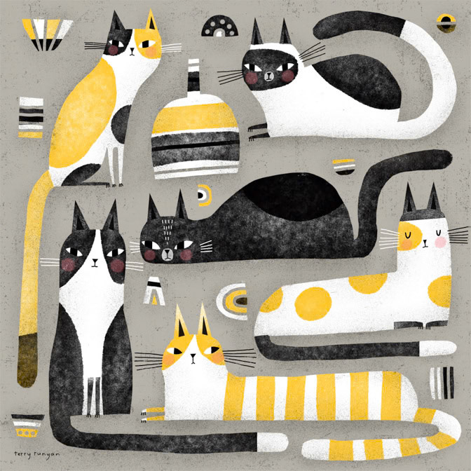 Black White &amp; Yellow 100dpi _Cat _  Creatif