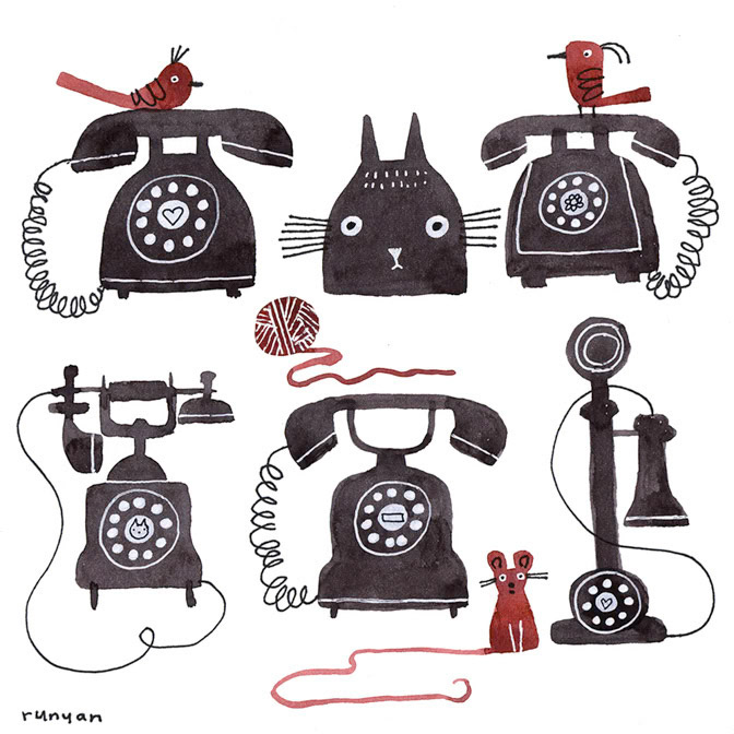 ROTARY PHONES - Terry Runyan - Creatif _Cat _  Creatif ©Terry Runyan - Creatif License