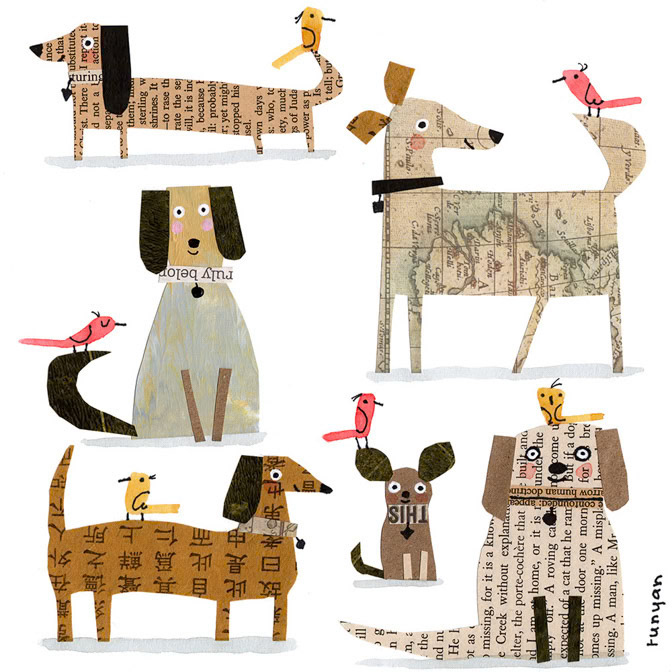PRINTED PAPER PUPS - Terry Runyan - Creatif _Dog _  Creatif ©Terry Runyan - Creatif License