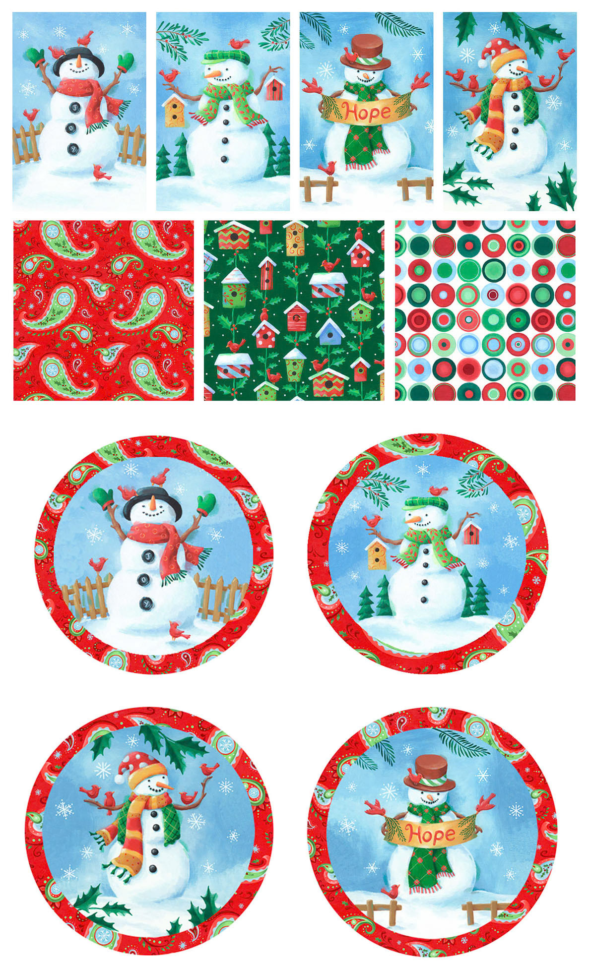 SH_Cmas_SnowmenWithCardinalsCollectionReduced ©Steve Haskamp - Creatif License