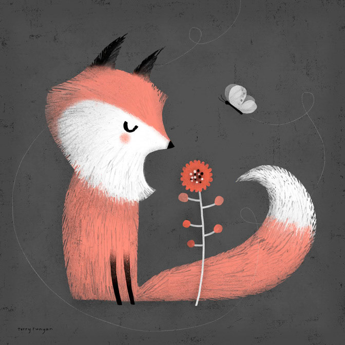 PINK FOX 300dpi Terry Runyan - Creatif _fox- Woodland Animals _  Creatif ©Terry Runyan - Creatif License