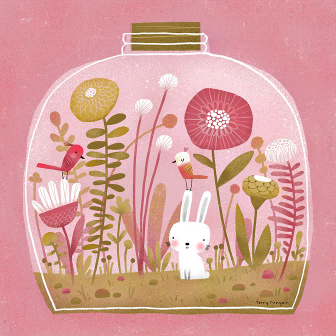 TERRARIUM 100dpi _Floral- Rabbits _  Creatif ©Terry Runyan - Creatif License