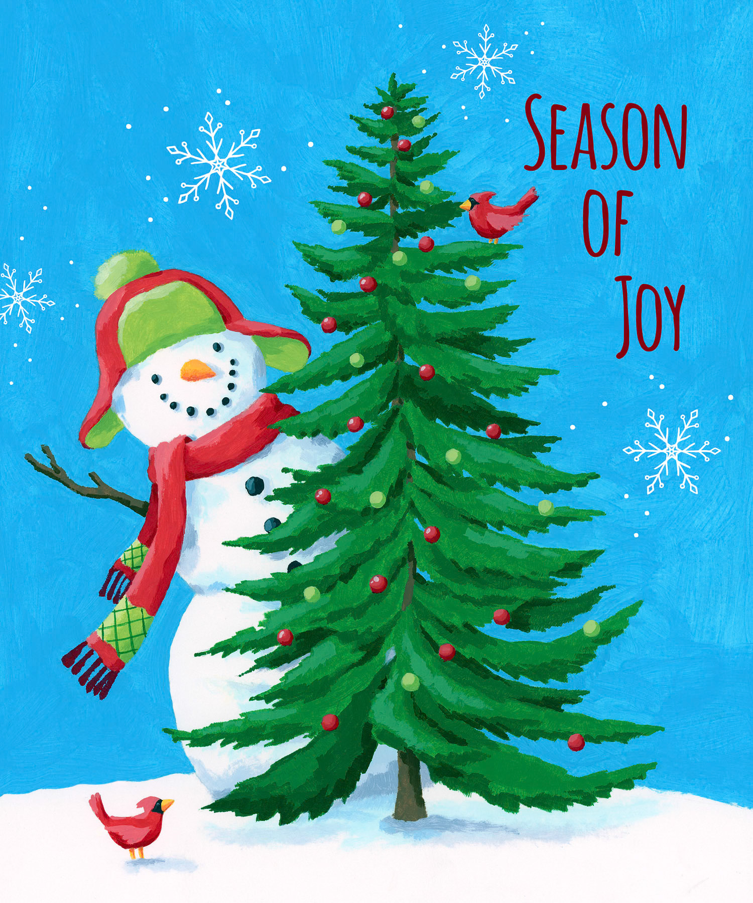 SH_Cmas_2359_Snowman with Tree 10X12_Creatif ©Steve Haskamp - Creatif License