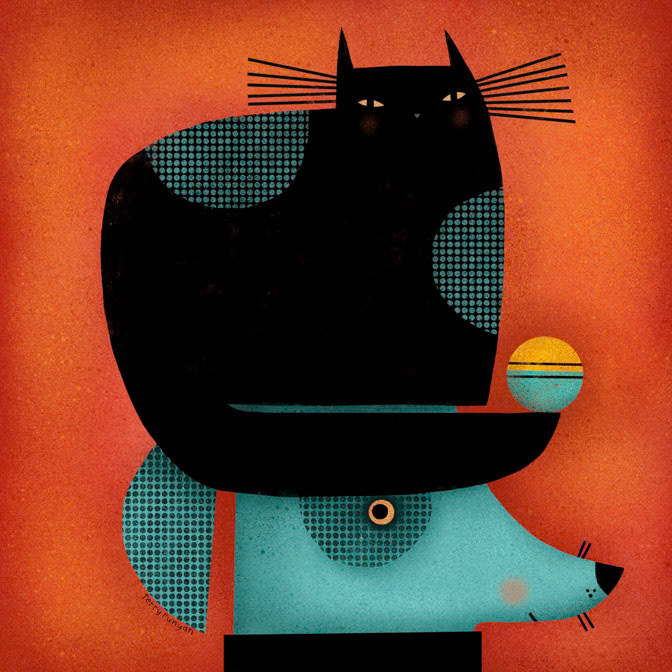 BLACK CAT ON HEAD 300 dpi Terry Runyan - Creatif _Cats _  Creatif