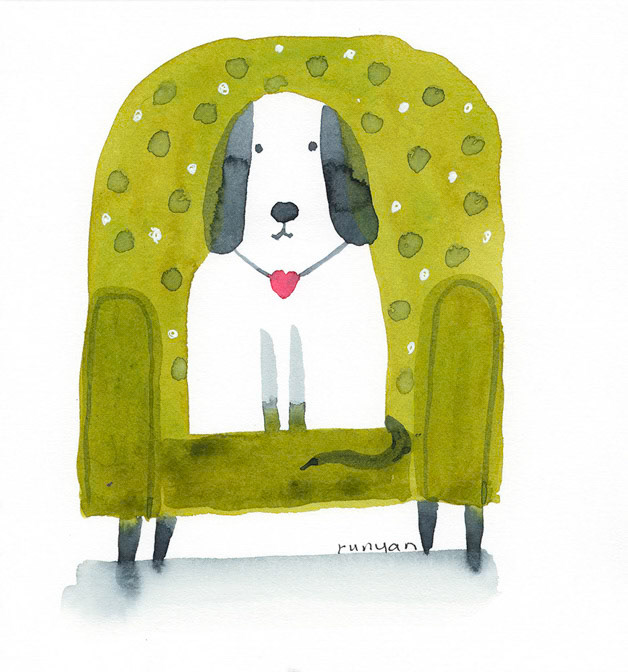GREEN CHAIR - Terry Runyan - Creatif _Dogs _  Creatif ©Terry Runyan - Creatif License