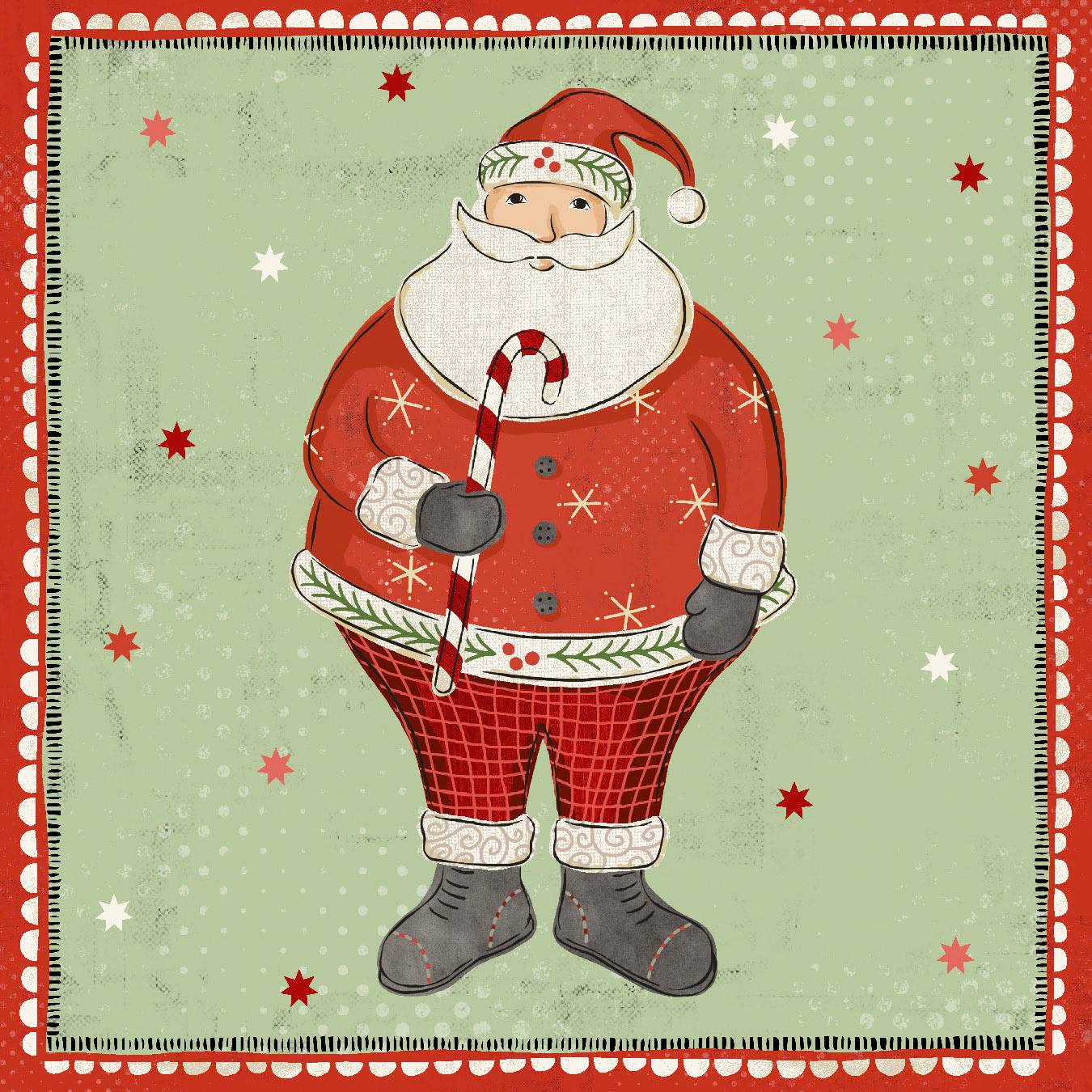SH_Cmas_1835_Linework Santa_Creatif ©Steve Haskamp - Creatif License