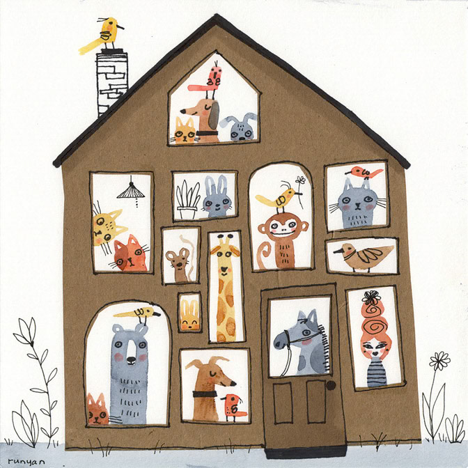 PARTY HOUSE - Terry Runyan - Creatif _Animals- House _  Creatif ©Terry Runyan - Creatif License