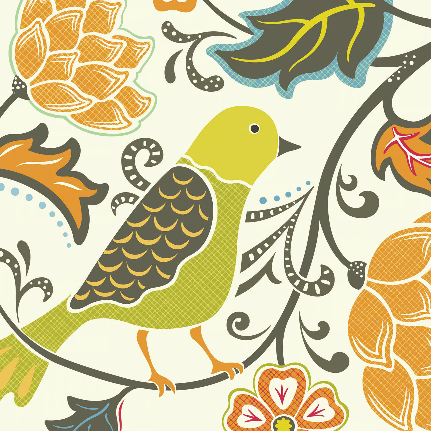 SH_Bird_889-BirdWithFlowers3FinishCroppedSquare ©Steve Haskamp - Creatif License