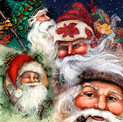 4 santa faces