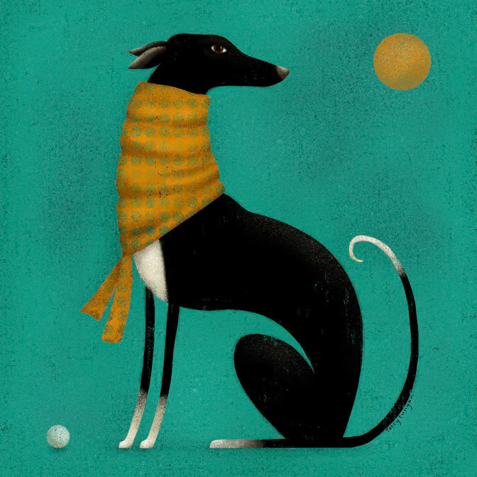 BLACK GREYHOUND 12.25x12.25 _Calendar 2026- calendar club 2024- Dogs- Hires _  Creatif ©Terry Runyan - Creatif License