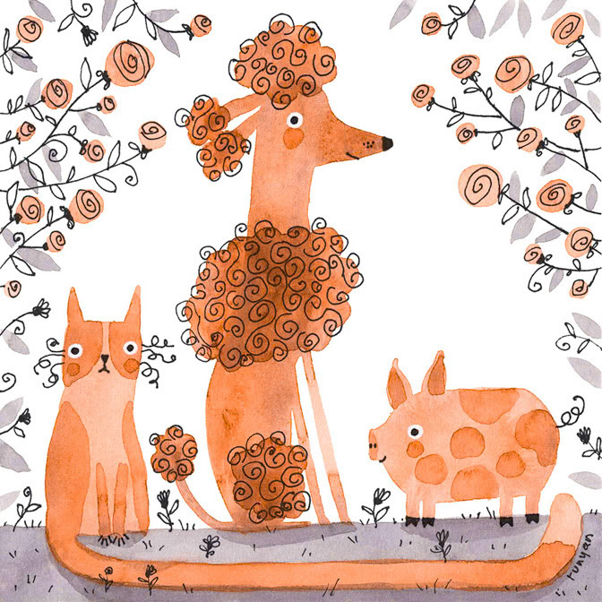 CURLY FRIENDS - Terry Runyan - Creatif _Dog _  Creatif ©Terry Runyan - Creatif License