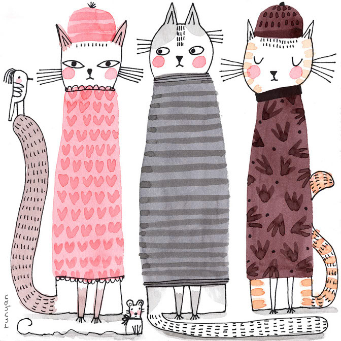 SWEATER CATS - Terry Runyan - Creatif _Cat _  Creatif