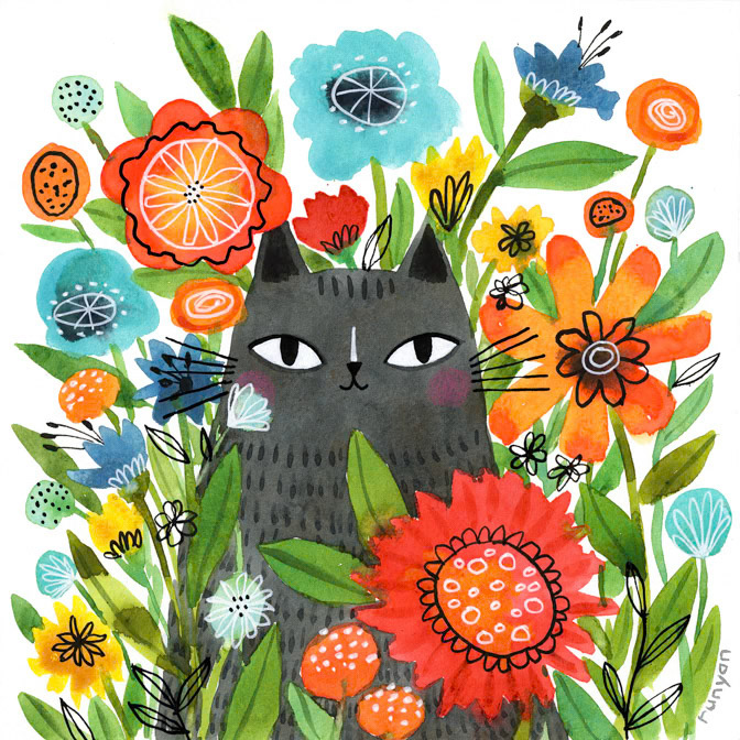 04-09--2022 SPRING FLOWERS CAT _Cat- Floral _  Creatif