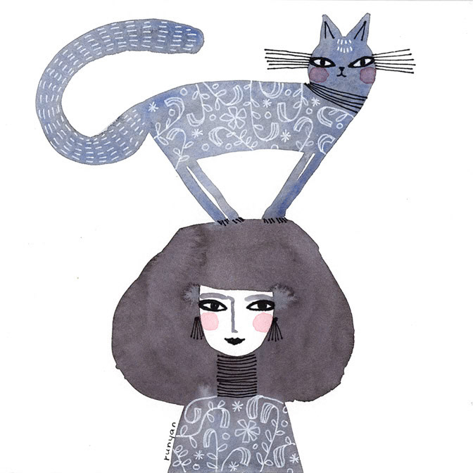 FANCY BLUE HAT - Terry Runyan - Creatif _Cat Hat _  Creatif