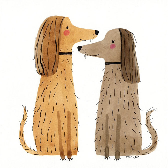 TWO PUPS 2 - Terry Runyan - Creatif _Dog _  Creatif ©Terry Runyan - Creatif License
