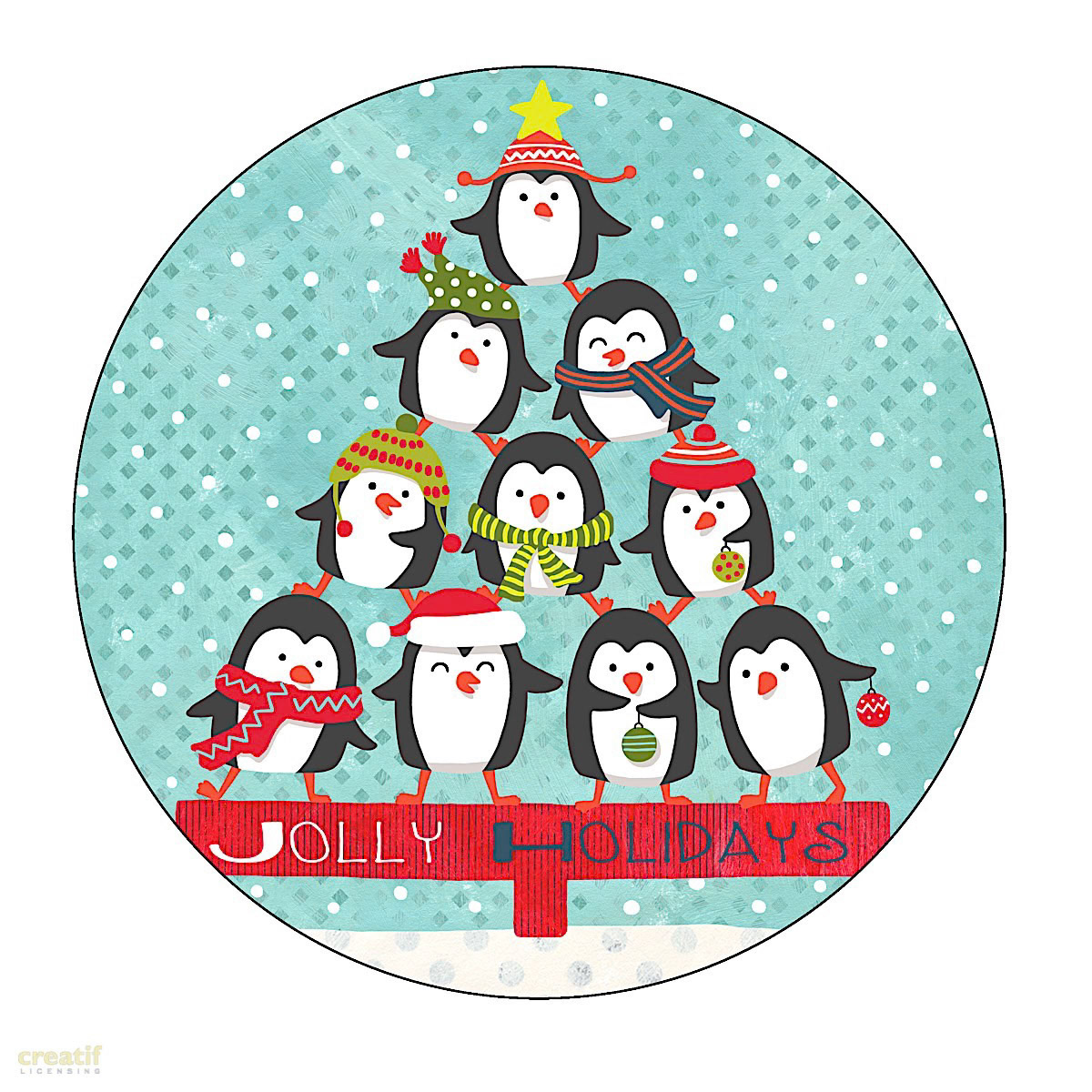 SH_Cmas_2090_Penguin Pyramid Plate Hi Res 8 inch_Creatif ©Steve Haskamp - Creatif License