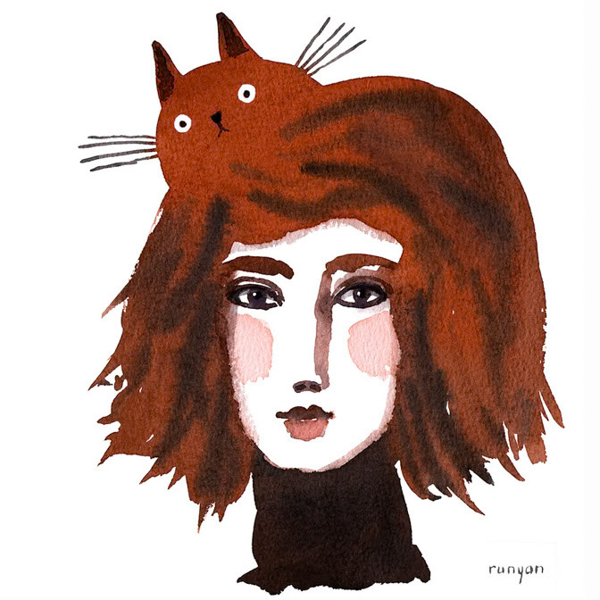 RUSTY CAT HAT - Terry Runyan - Creatif _Cat- People _  Creatif
