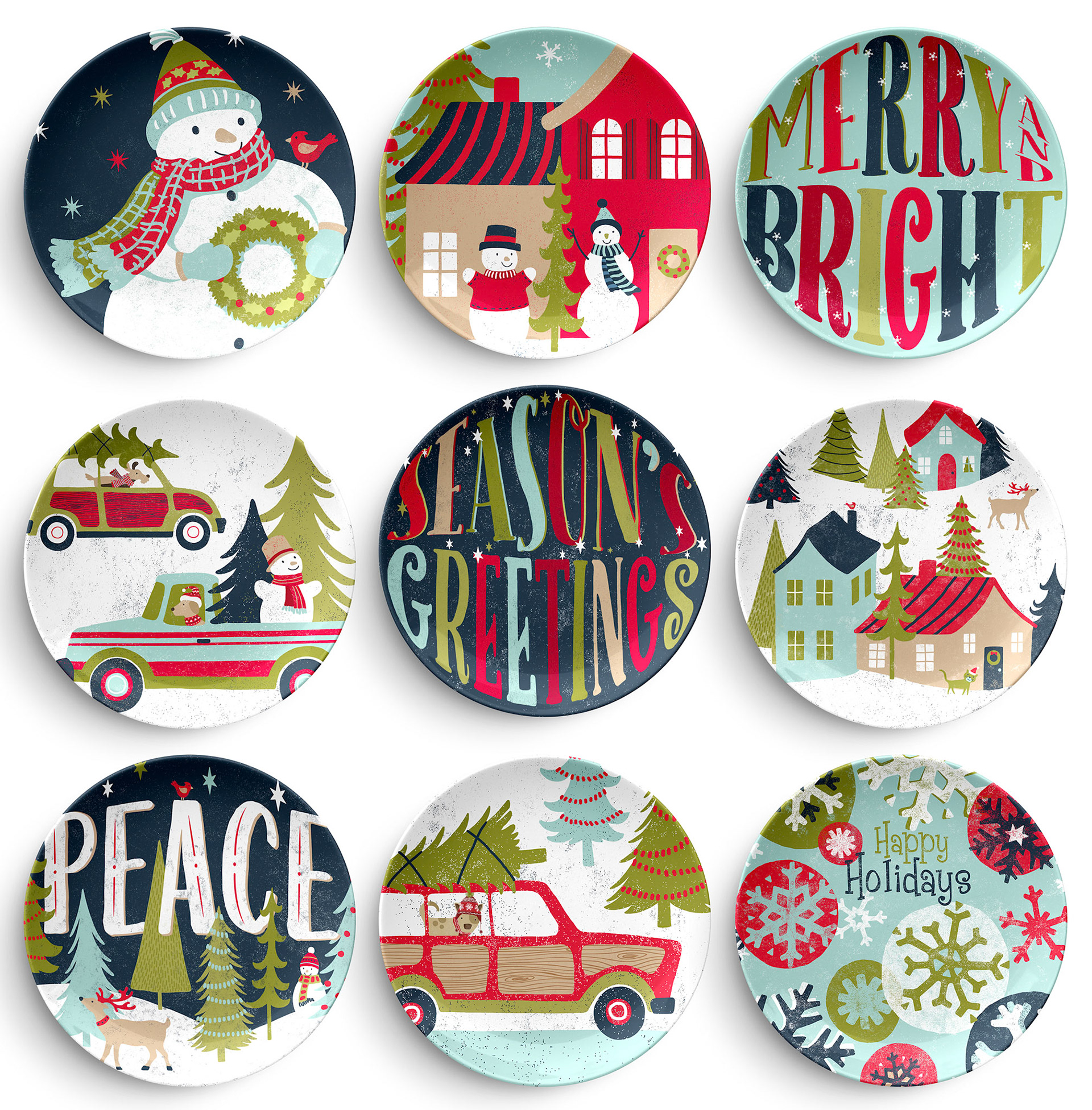 SH_Cmas_Christmas Village Plate Collection_Creatif ©Steve Haskamp - Creatif License