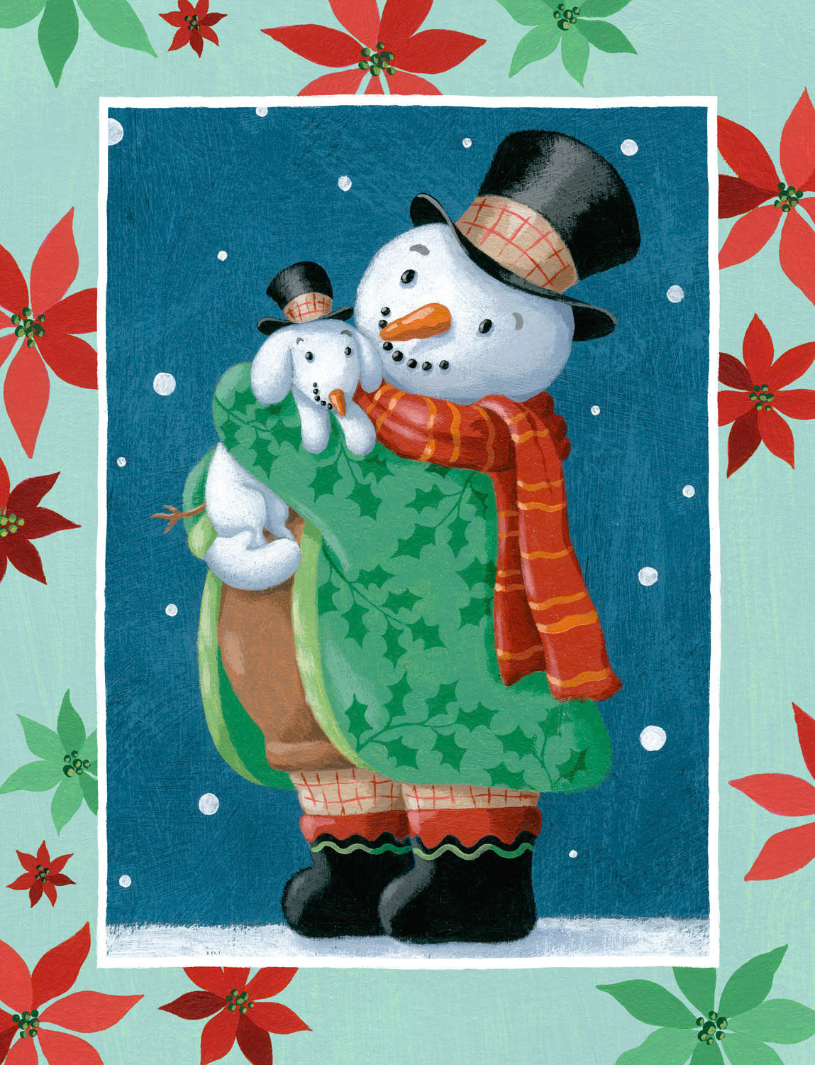 SH_Cmas_687-1-SnowmanSnowdogSnuggling ©Steve Haskamp - Creatif License