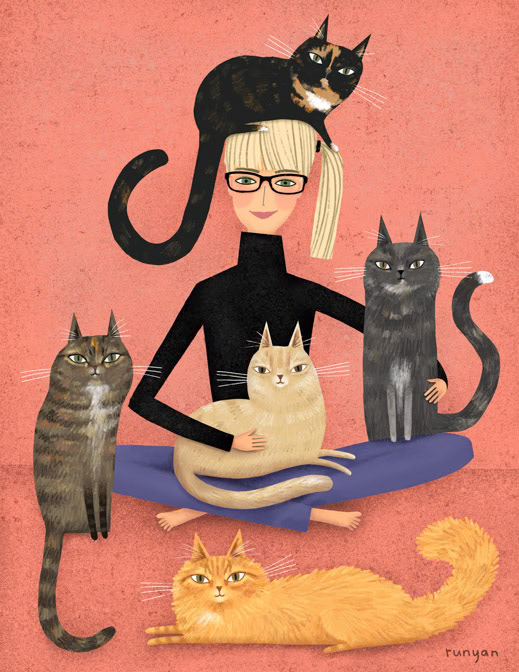 CINDY &amp; KITTIES 10x10 _Cat- Women _  Creatif