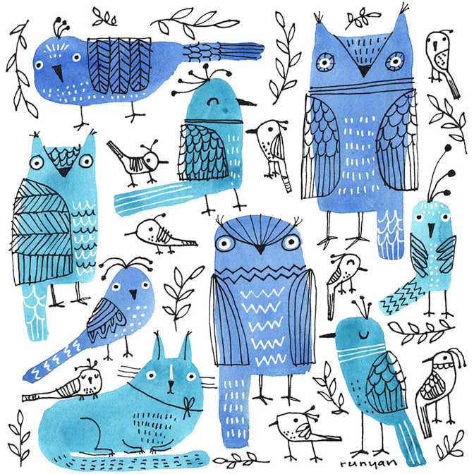 BLUE FLOCK - Terry Runyan - Creatif _Animals _  Creatif ©Terry Runyan - Creatif License