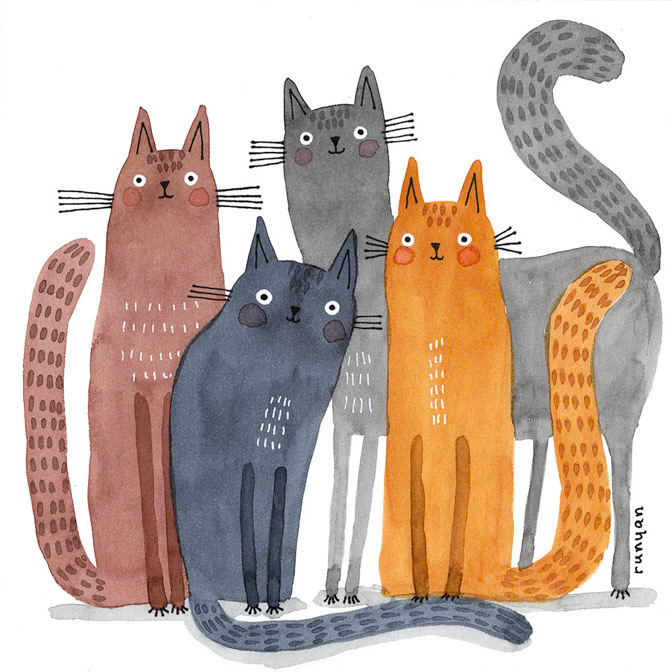FOUR FRIENDS 2 - Terry Runyan - Creatif _Ashdene- Prima Design USA _  Creatif ©Terry Runyan - Creatif License