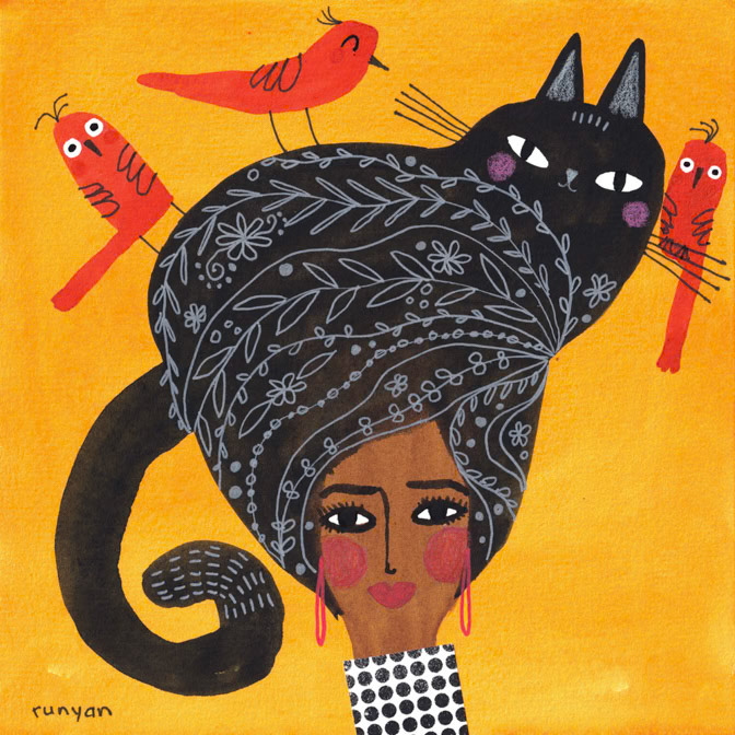 CAT and BIRD HAT _Cat Hat _  Creatif