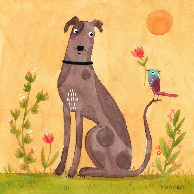 NEW FRIEND 2 10x10 _Bird- Dog _  Creatif ©Terry Runyan - Creatif License