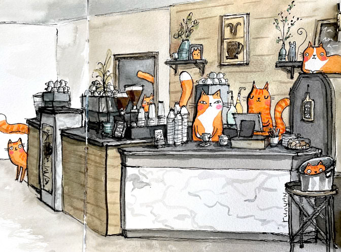 04-06-2022 Ginger Cat Takeover _cafe- Cat- Ginger _  Creatif