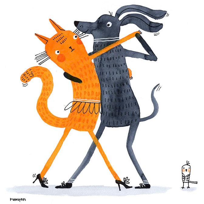 DANCING DUO - Terry Runyan - Creatif _Dog _  Creatif ©Terry Runyan - Creatif License