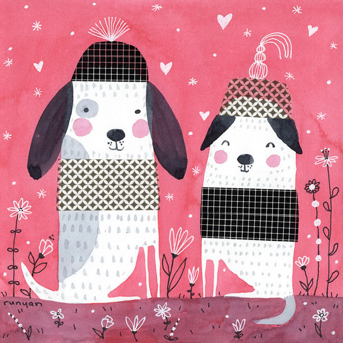 FRIENDS ON RED - Terry Runyan - Creatif _christmas _  Creatif ©Terry Runyan - Creatif License