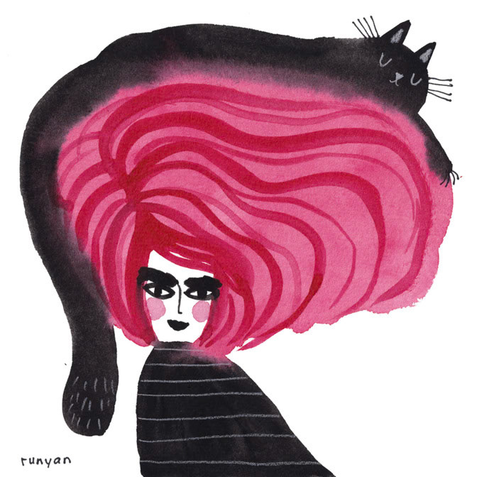 PINK HAIR HAT _Cat Hat _  Creatif