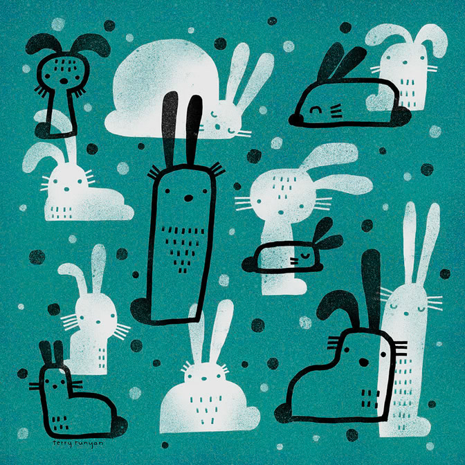 BUNNY PATTERN - Terry Runyan - Creatif _Bunnies _  Creatif ©Terry Runyan - Creatif License