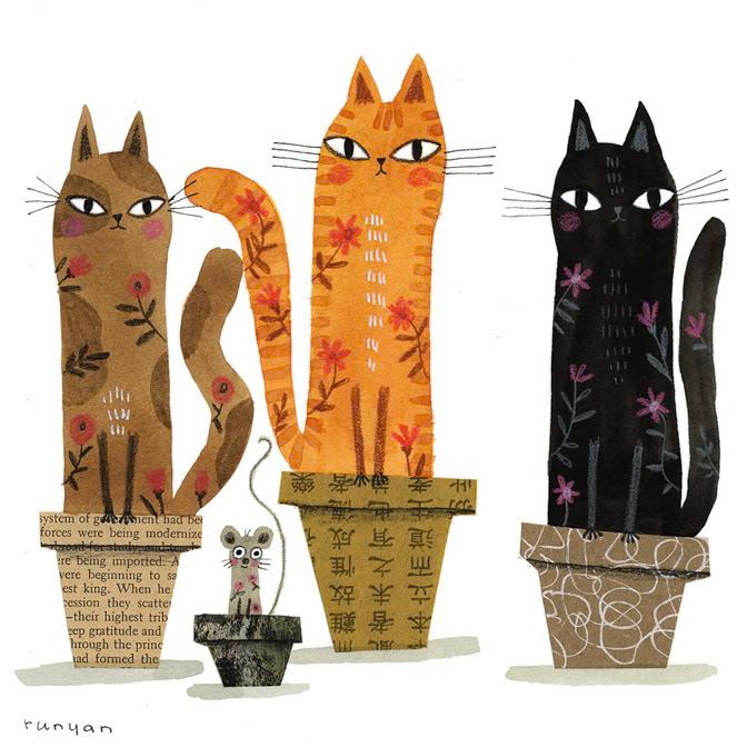 POTTED CATS - Terry Runyan - Creatif _Cat _  Creatif