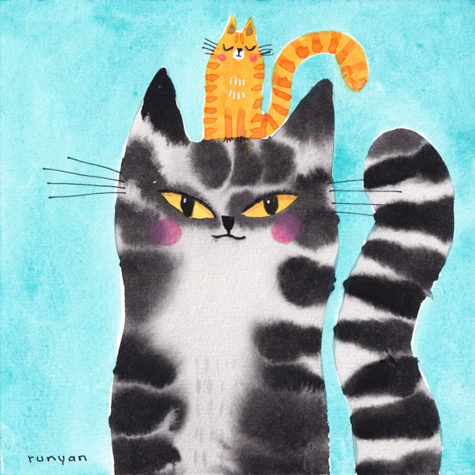 CAT ON CAT HAT _Cats- stacked _  Creatif