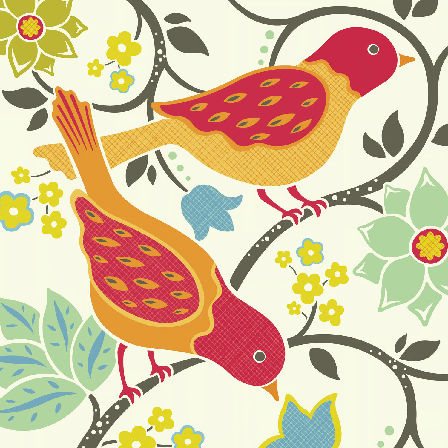 SH_Bird_890-BirdPairWithFlowersFinish ©Steve Haskamp - Creatif License