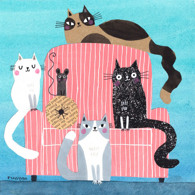 PINK STRIPED CHAIR _Cats- chairs _  Creatif
