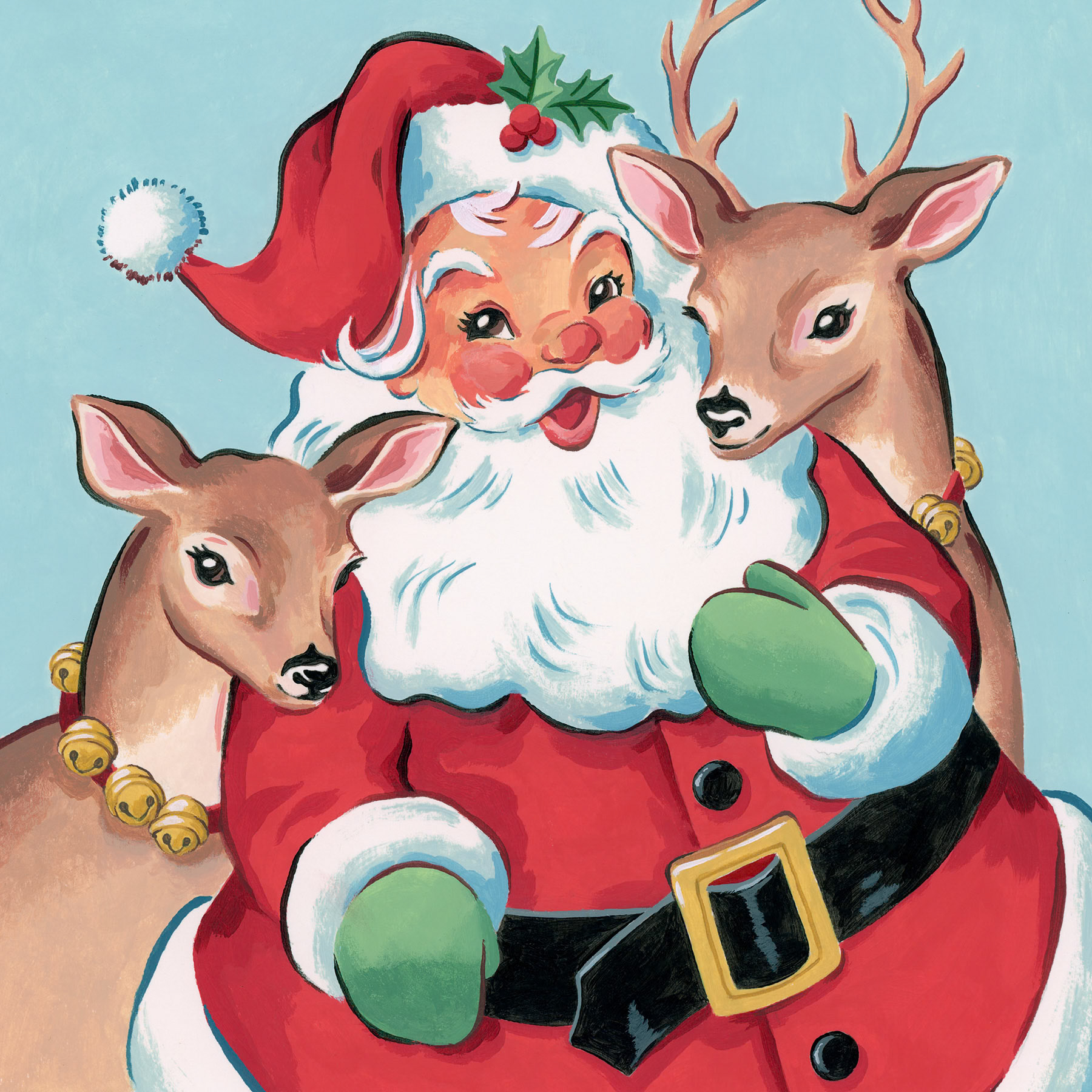 SH_Cmas_2573_Classic Santa with Reindeer Square_Creatif ©Steve Haskamp - Creatif License