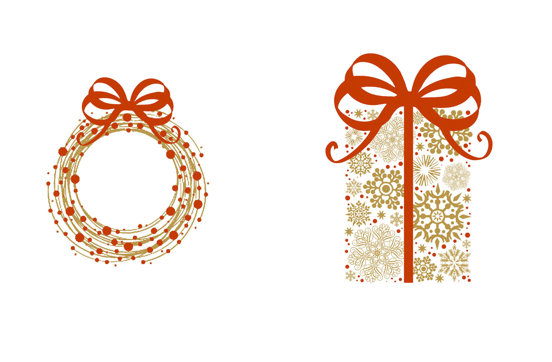 SH_Cmas_SH-GoldCmasWreathAndGift ©Steve Haskamp - Creatif License