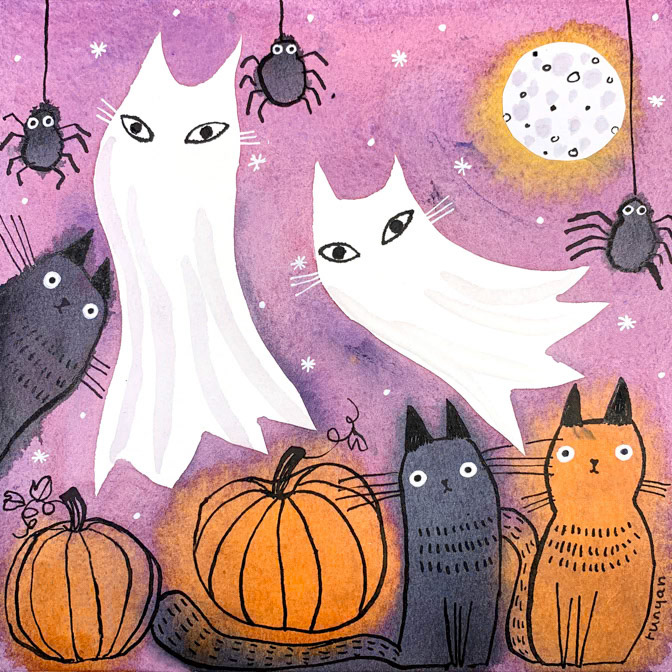 Ghost Cats _Halloween- Prima Design USA _  Creatif