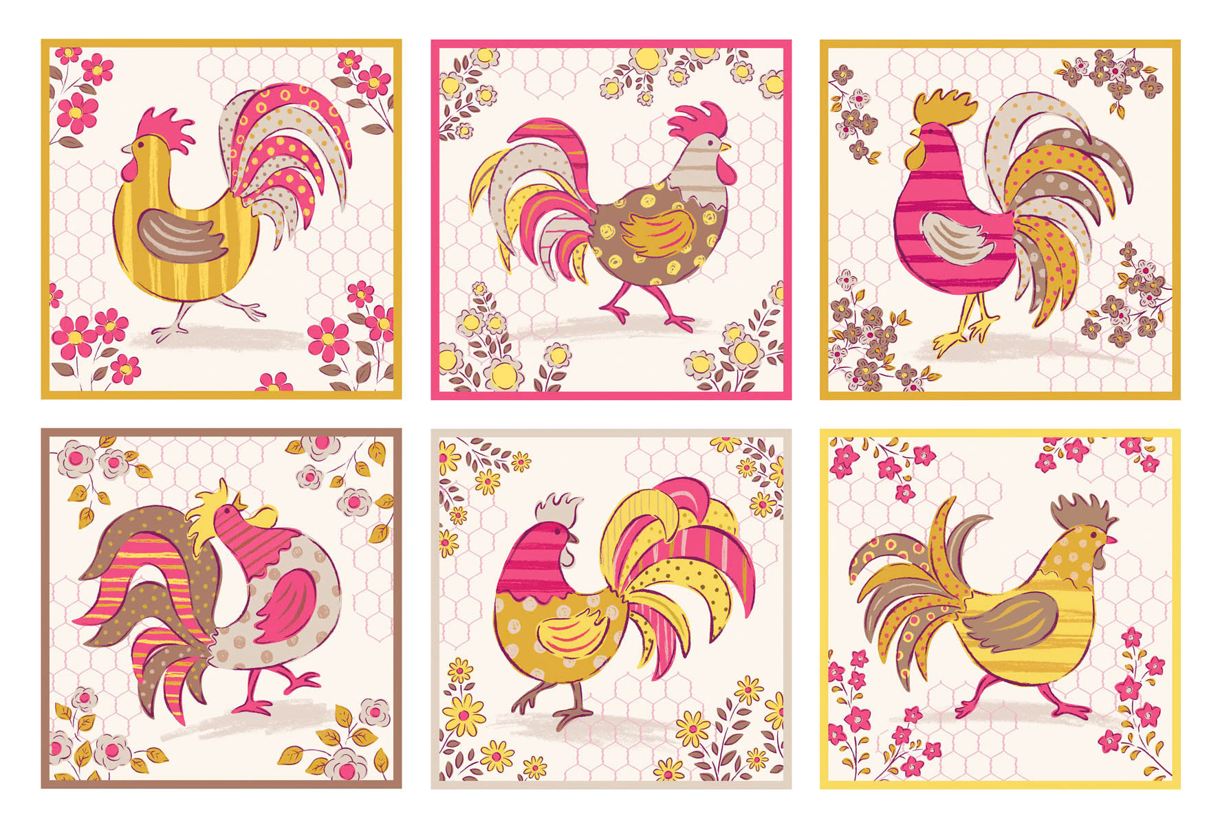SH_Bird_RoosterSquaresCollection-1 ©Steve Haskamp - Creatif License